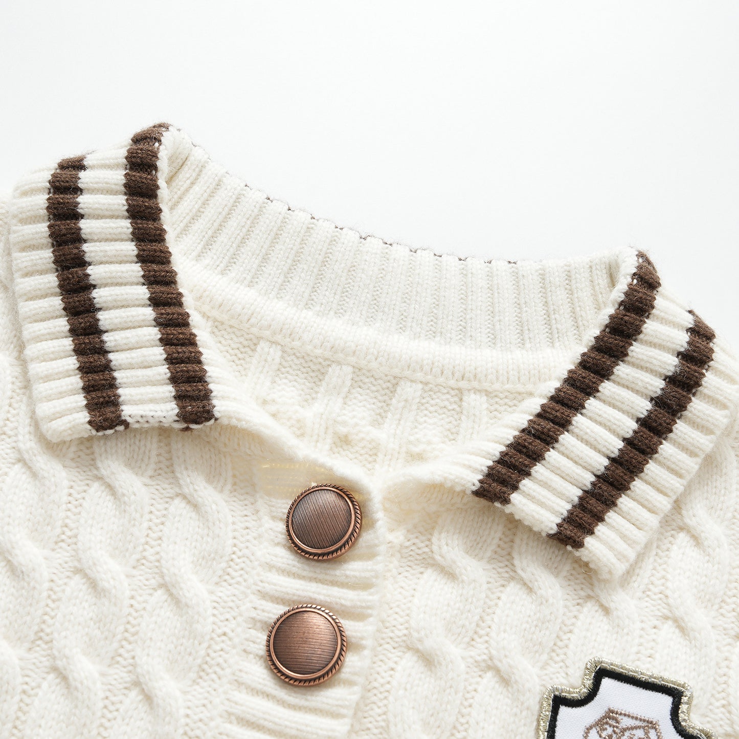 25ss Retro college style fashionable knitted polo collar shirt