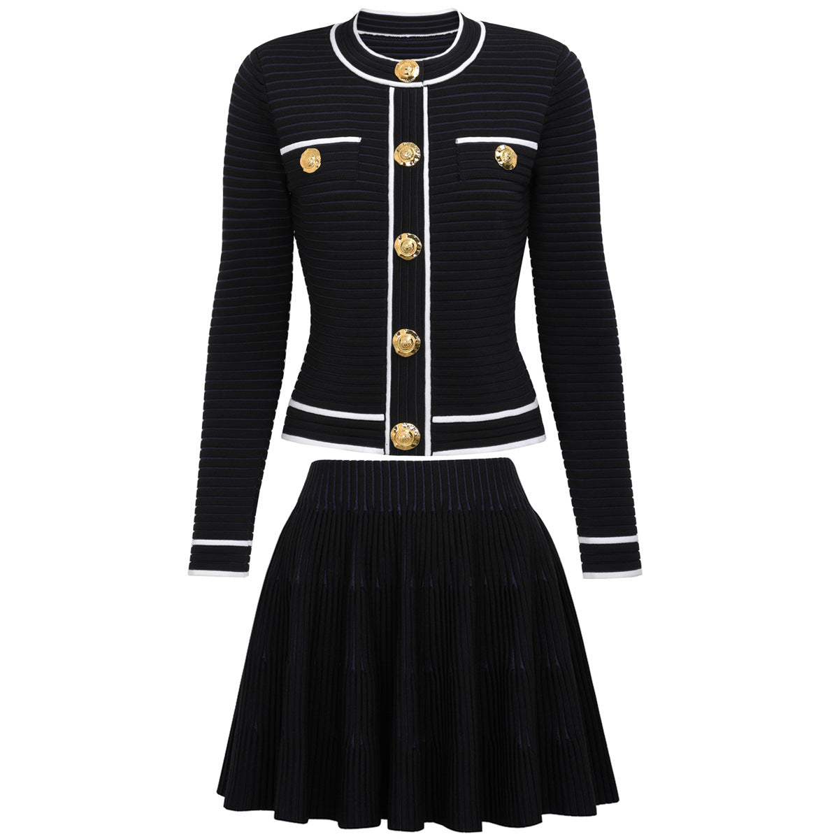 25ss A classic cardigan knitted suit for autumn and winter fashion