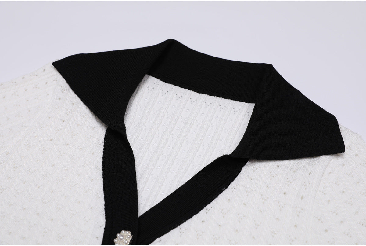 25ss A slimming knitted dress for European and American socialites