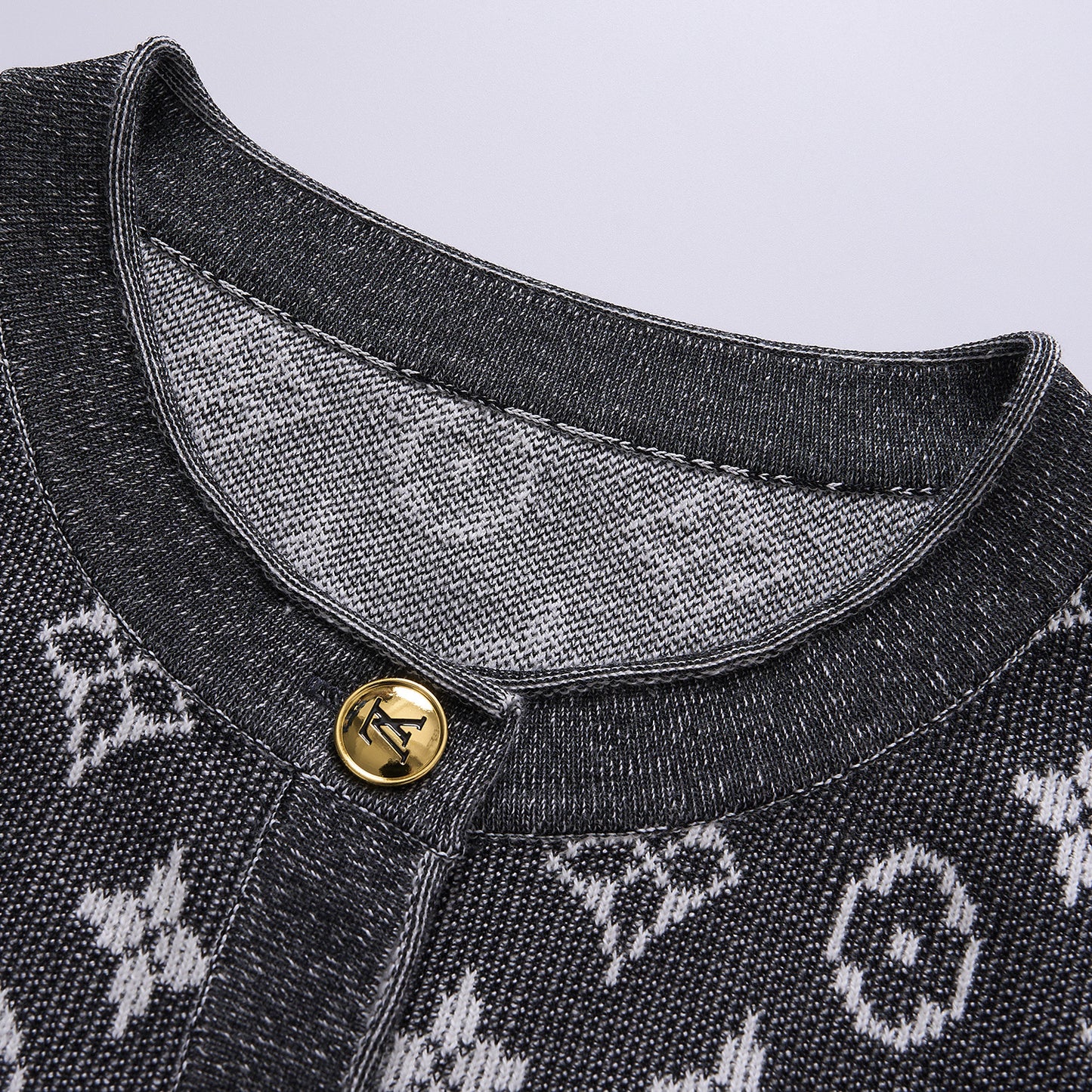 25ss Retro monograph printed knitted cardigan vest