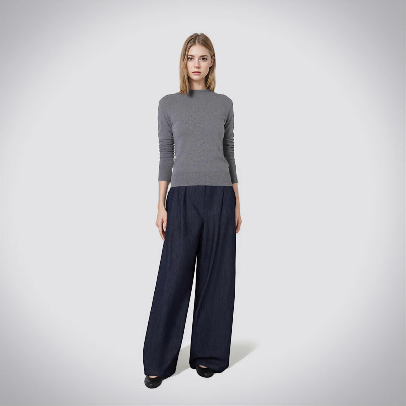 25ss Elegant wool and cashmere knitted sweater for autumn and winter