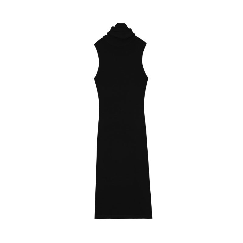 25ss High-neck sleeveless wool knitted dress for autumn and winter