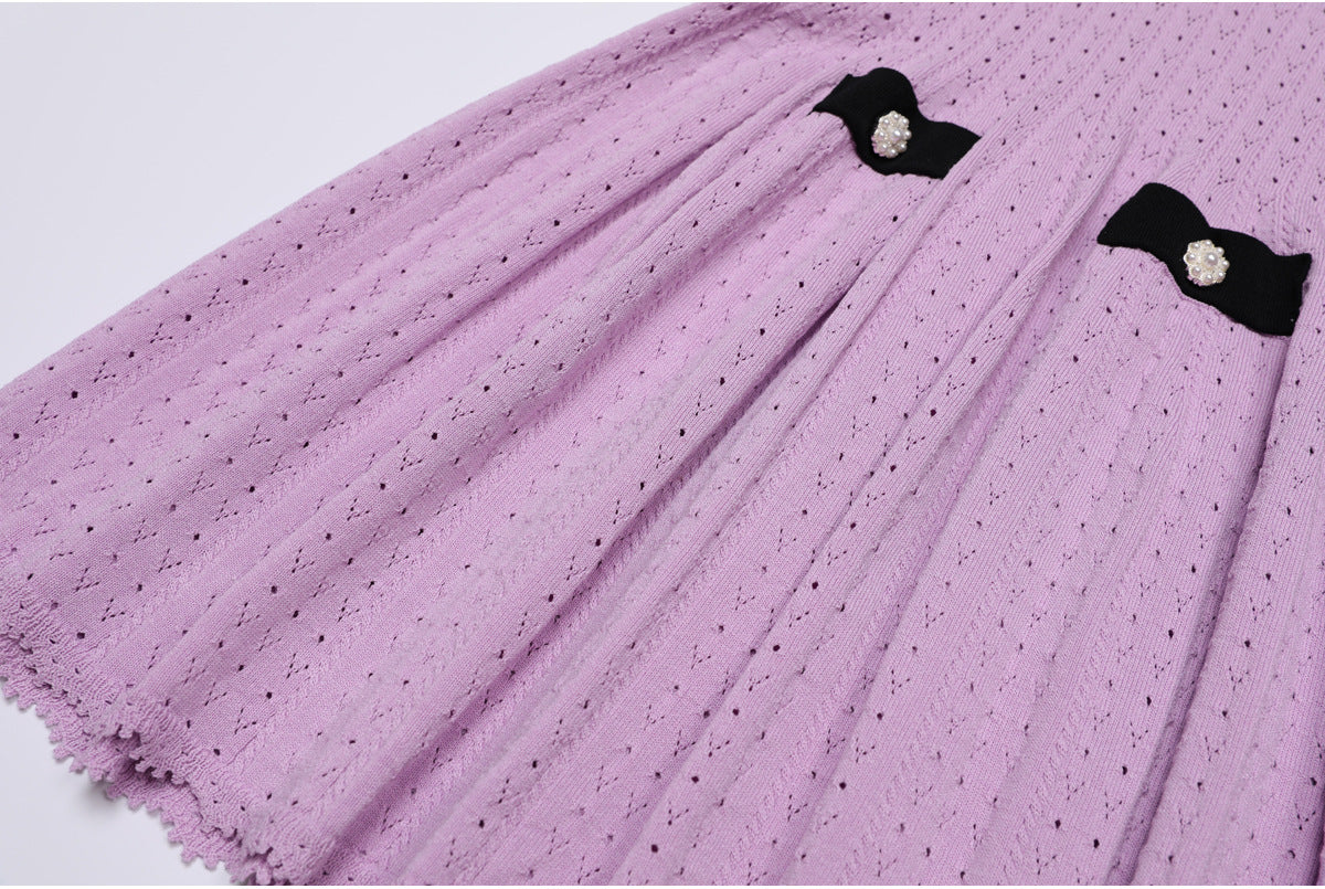 25ss A slimming knitted dress for European and American socialites