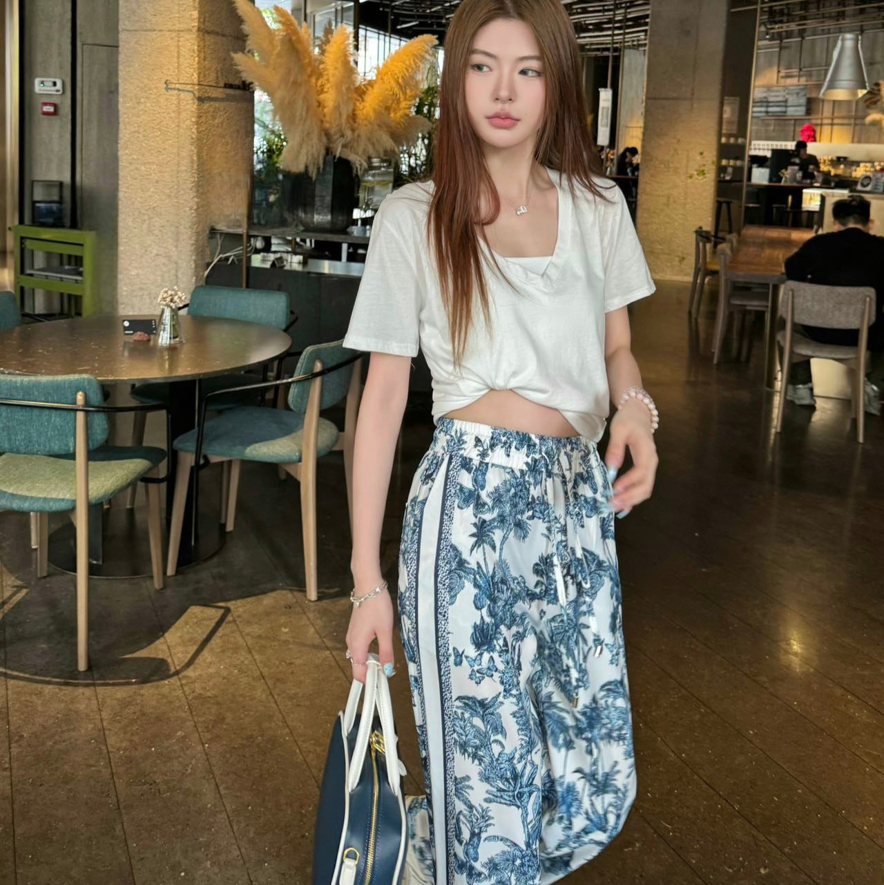 D 25ss Jungle print straight-leg pants