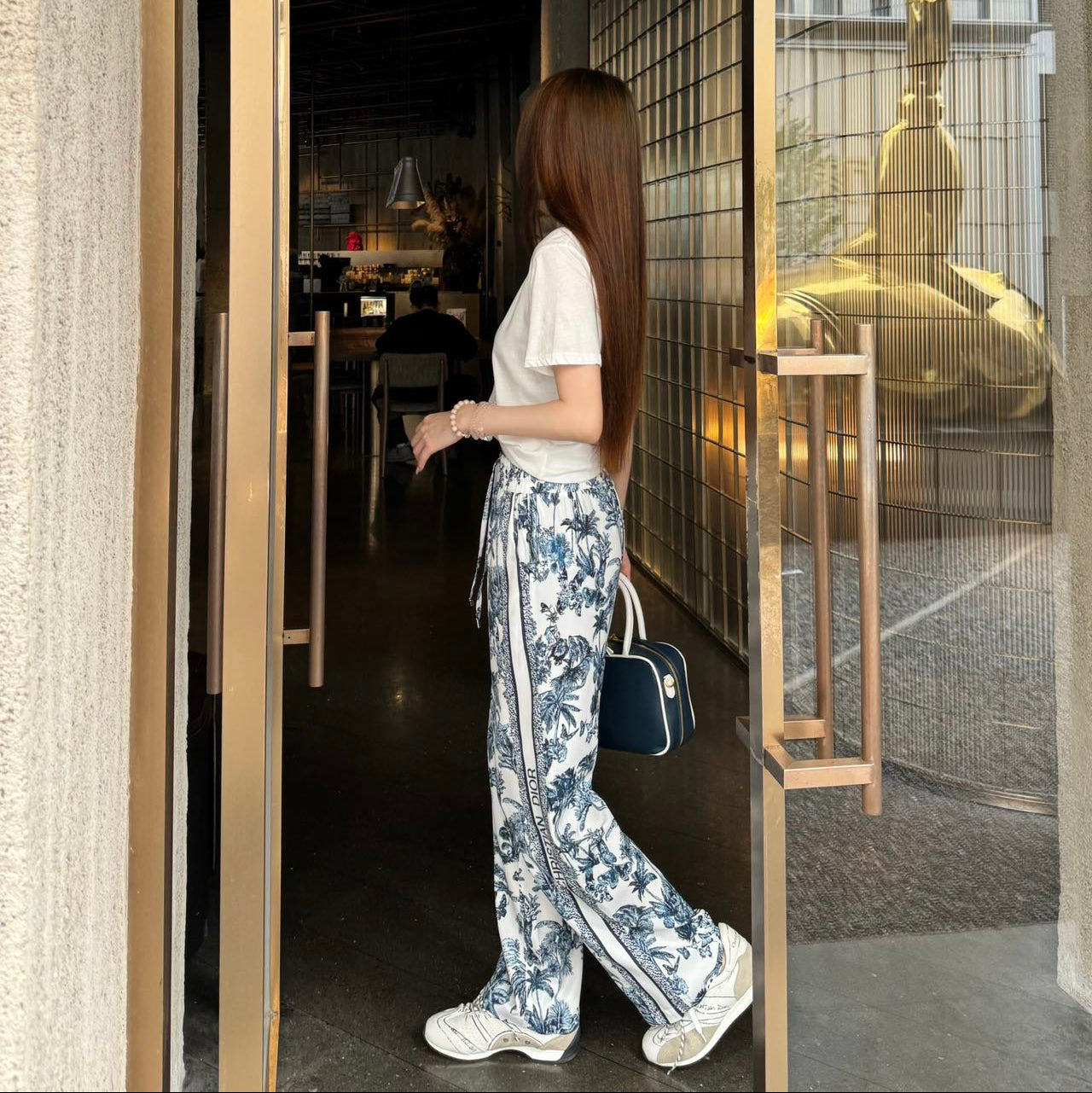 D 25ss Jungle print straight-leg pants