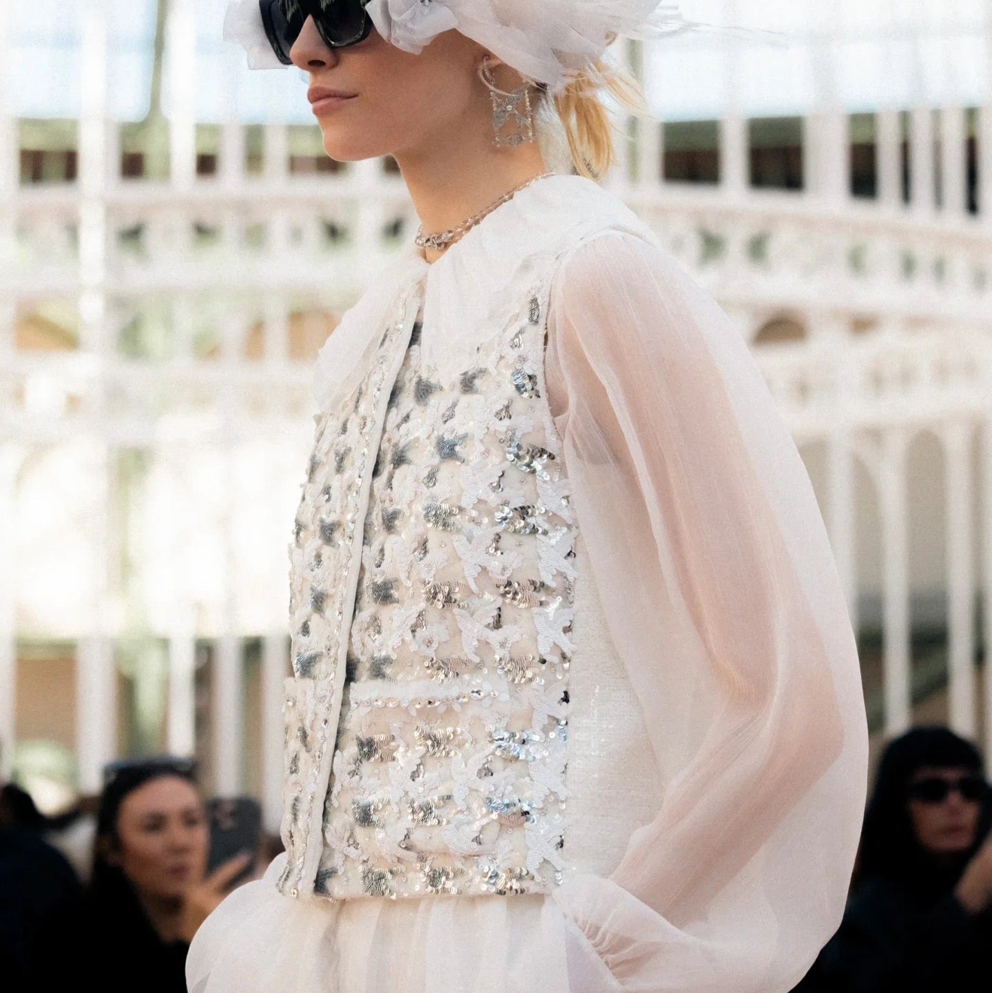 C 25ss See-through ruffled top