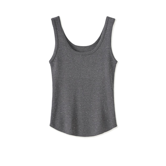 25ss Tencel diamond strip knitted vest