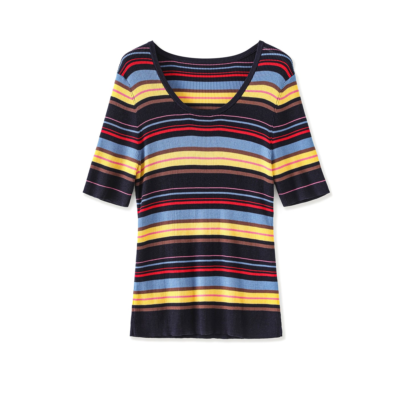 25ss Stylish striped knitted sweater