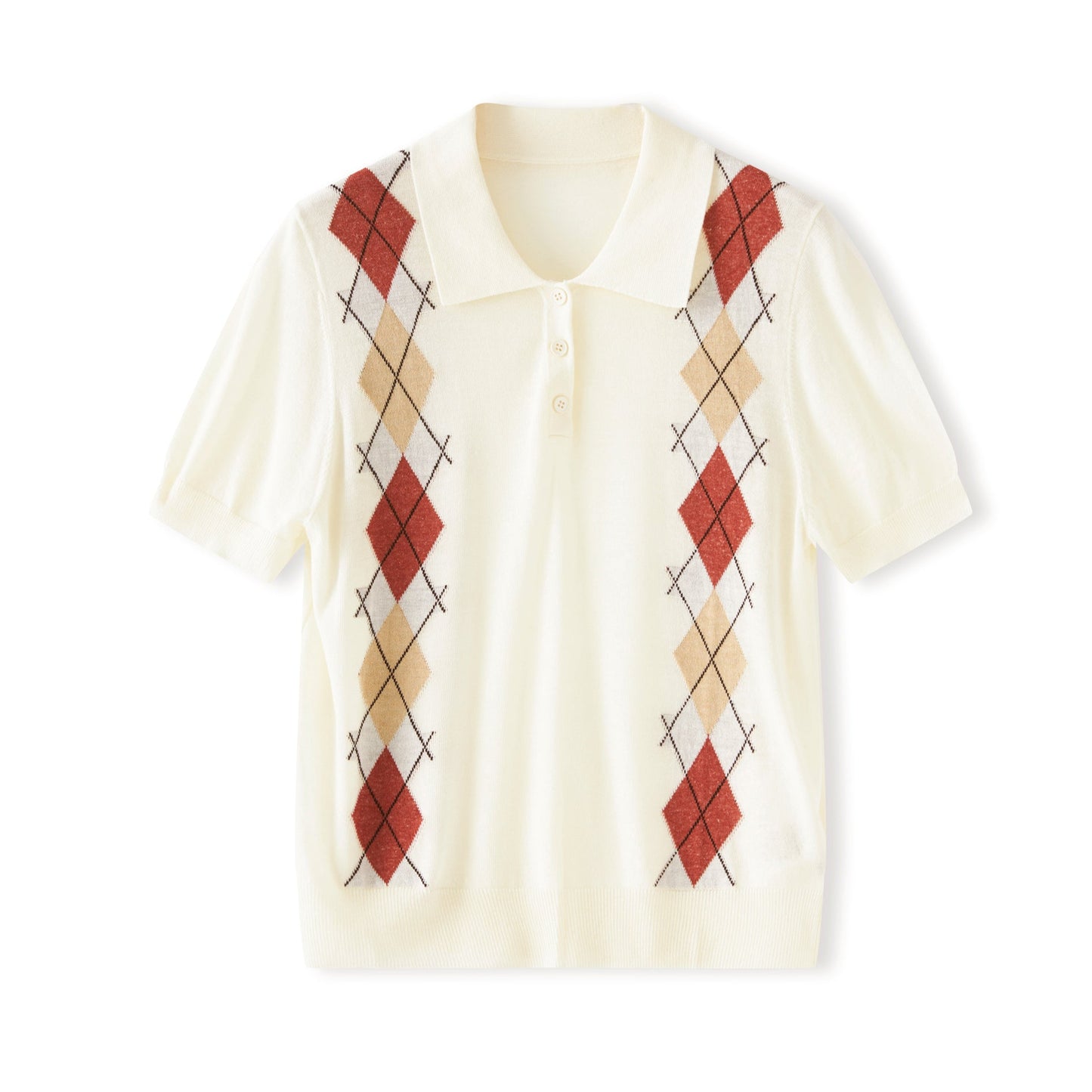 25ss Youthful Tencel linen short-sleeved knitted top