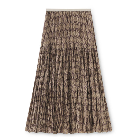 25ss Retro printed pleated skirt