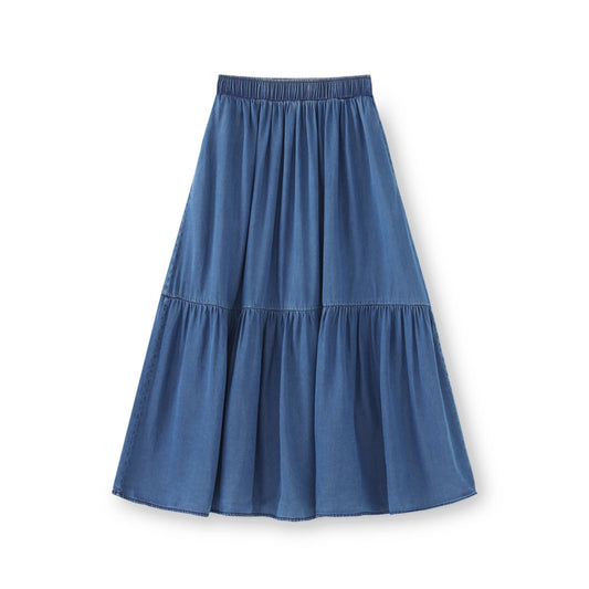 25ss Denim patchwork skirt