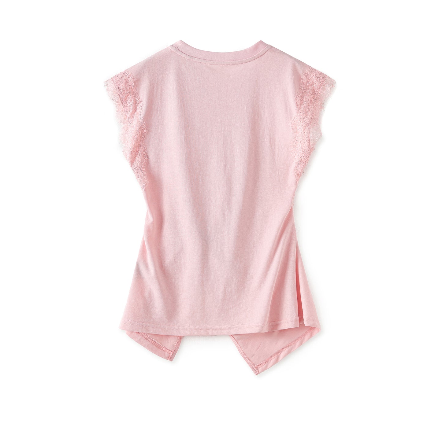 25ss Lace patchwork slimming T-shirt