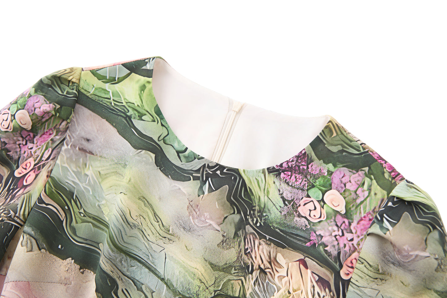 25ss Youthful printed cinched-waist dress