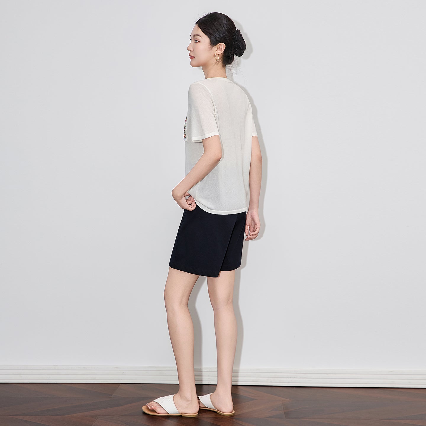 25ss Embroidered casual T-shirt