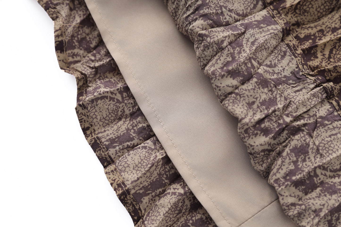 25ss Retro printed pleated skirt