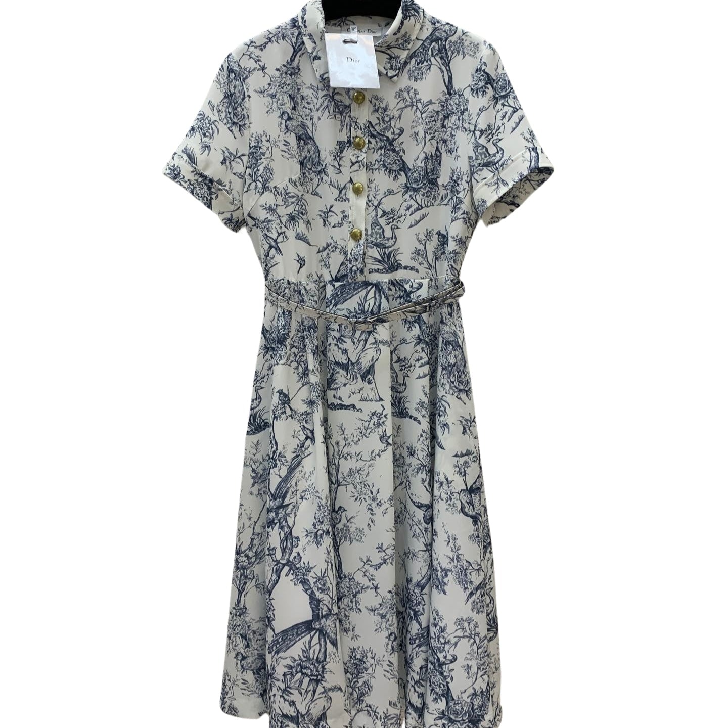 D 25SS Custom-made bird branch print dress