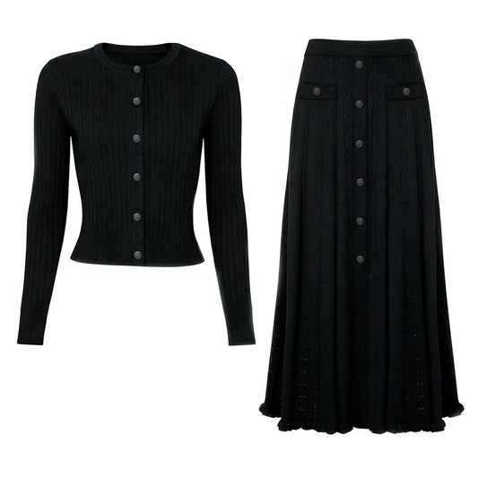 25ss Spring and Autumn fashion knitted suit dress