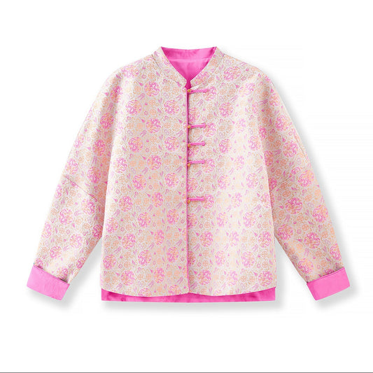 New Chin25ss ese-style auspicious dragon and lucky fish two-piece coat with copper coins and gold threads