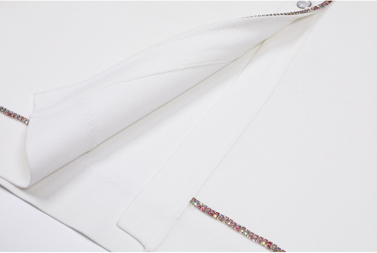 25ss A classic short-sleeved T-shirt top set with nails and diamonds