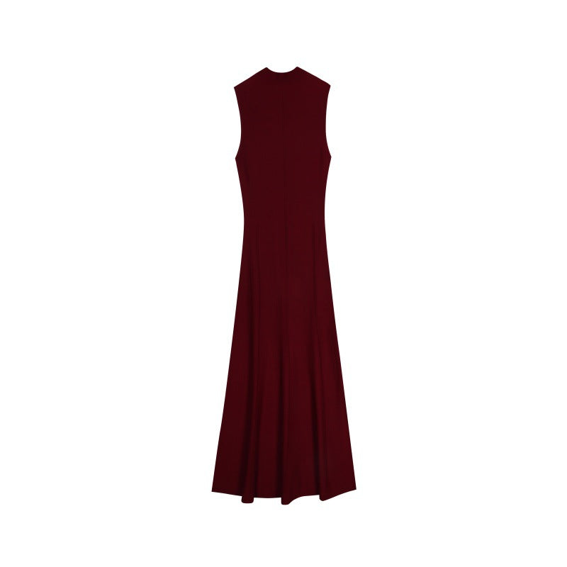 25ss Elegant sleeveless wool dress for ladies in autumn and winter