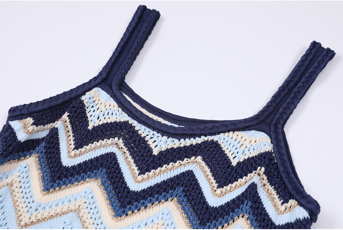 25SS A slimming halter embroidered dress for a socialite