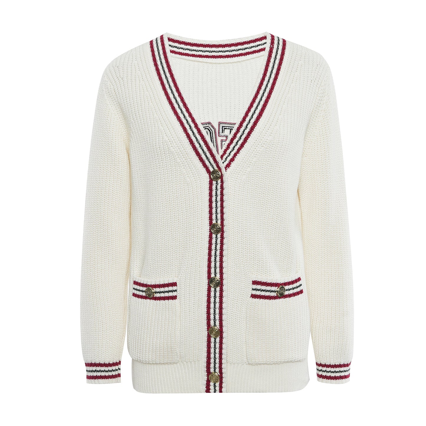 25ss Autumn V-neck chanel-style loose knitted cardigan
