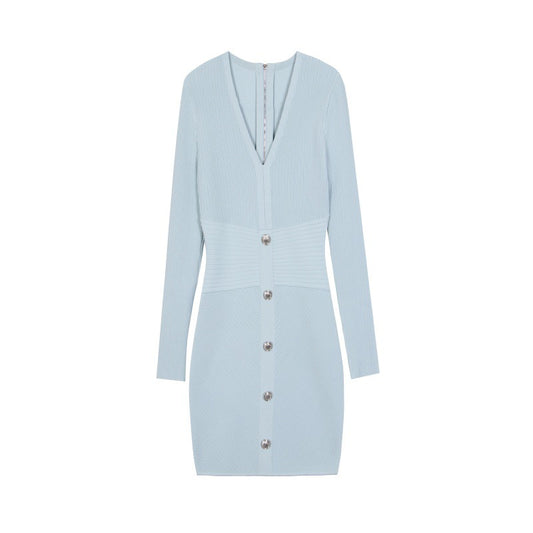 25ss  Elegant knitted dress for autumn and winter