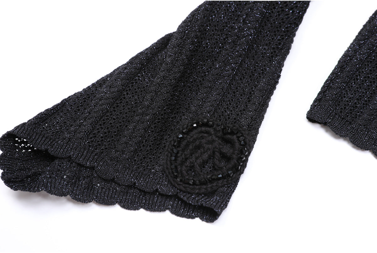 25ss Spring and Autumn Fashion knitted halter dress set