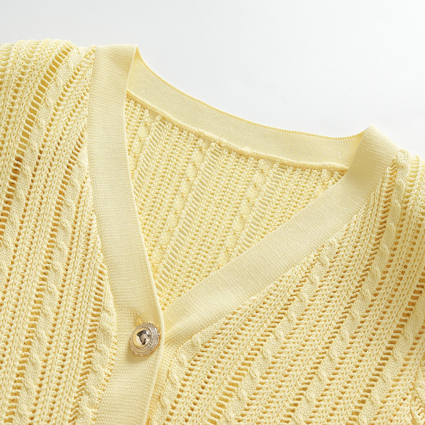 25ss Two cream-yellow fake knitted fishtail skirts for early autumn