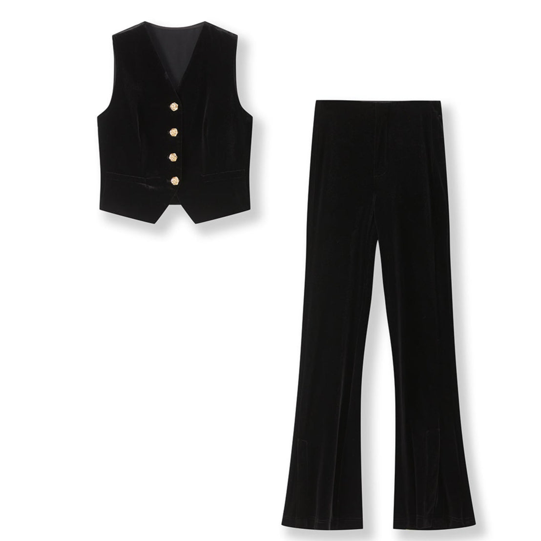 25ss French-style velvet two-piece set