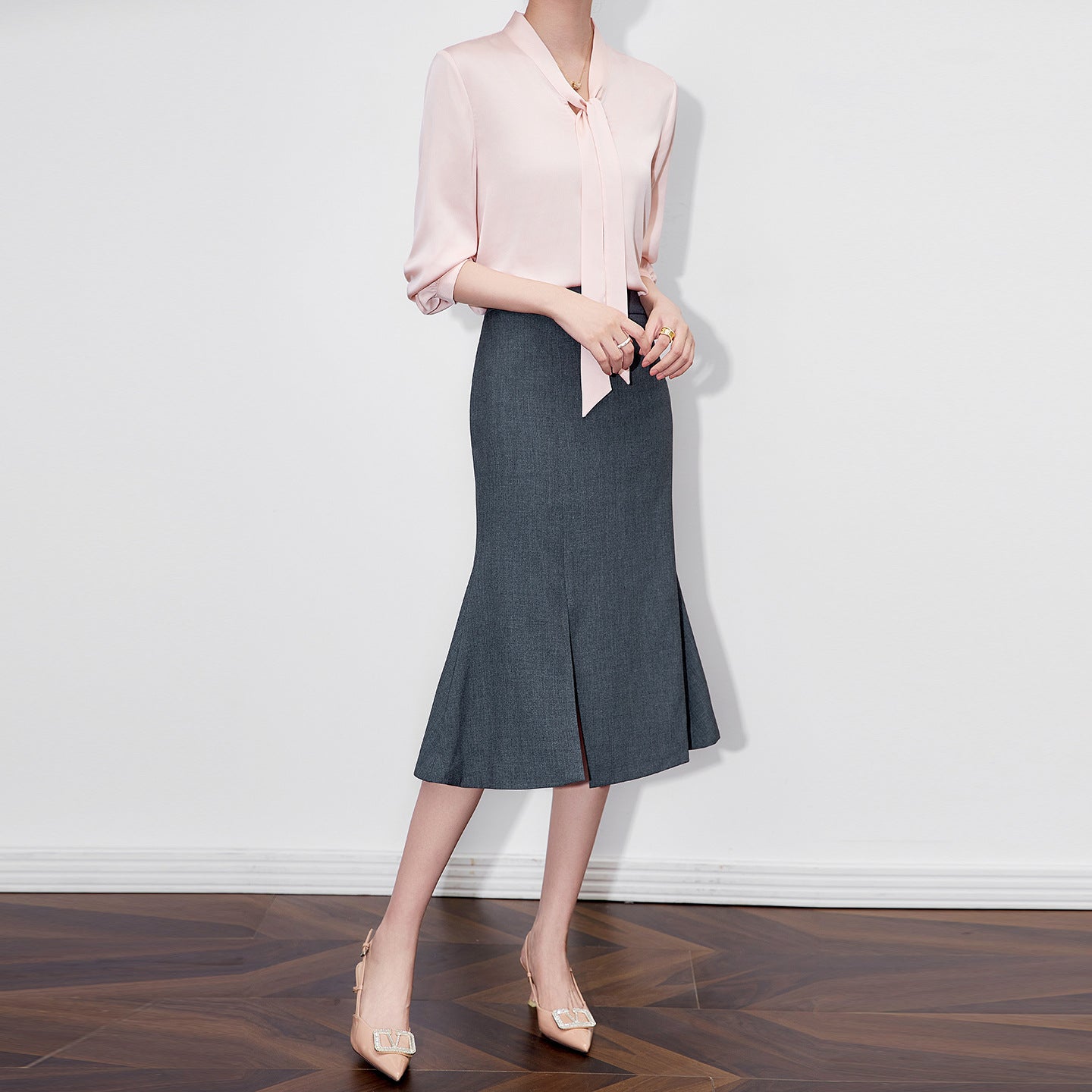 25ss Elegant autumn and winter shirt suit dress