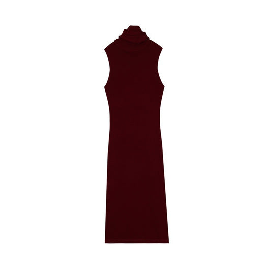 25ss High-neck sleeveless wool knitted dress for autumn and winter