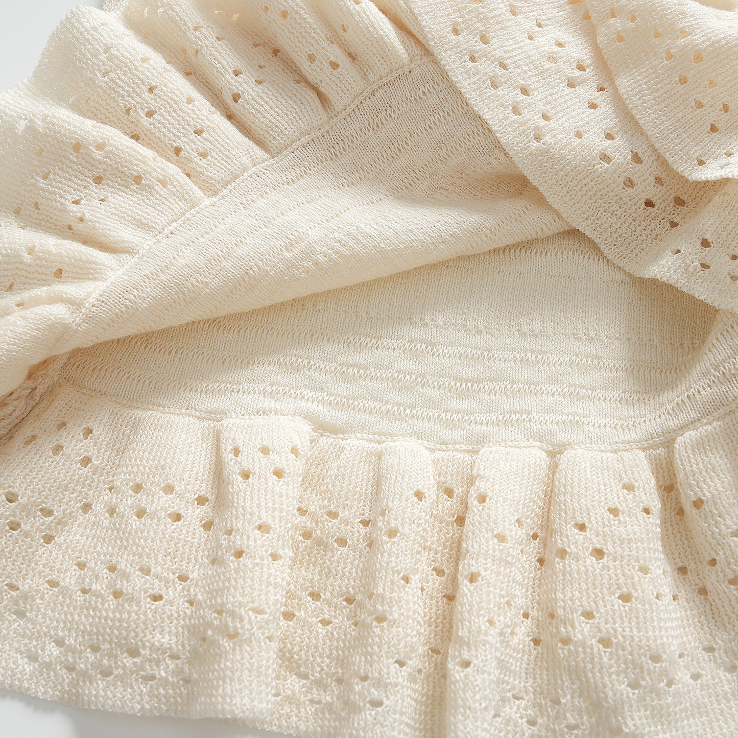 25ss Early autumn ruffled hem knitted cardigan