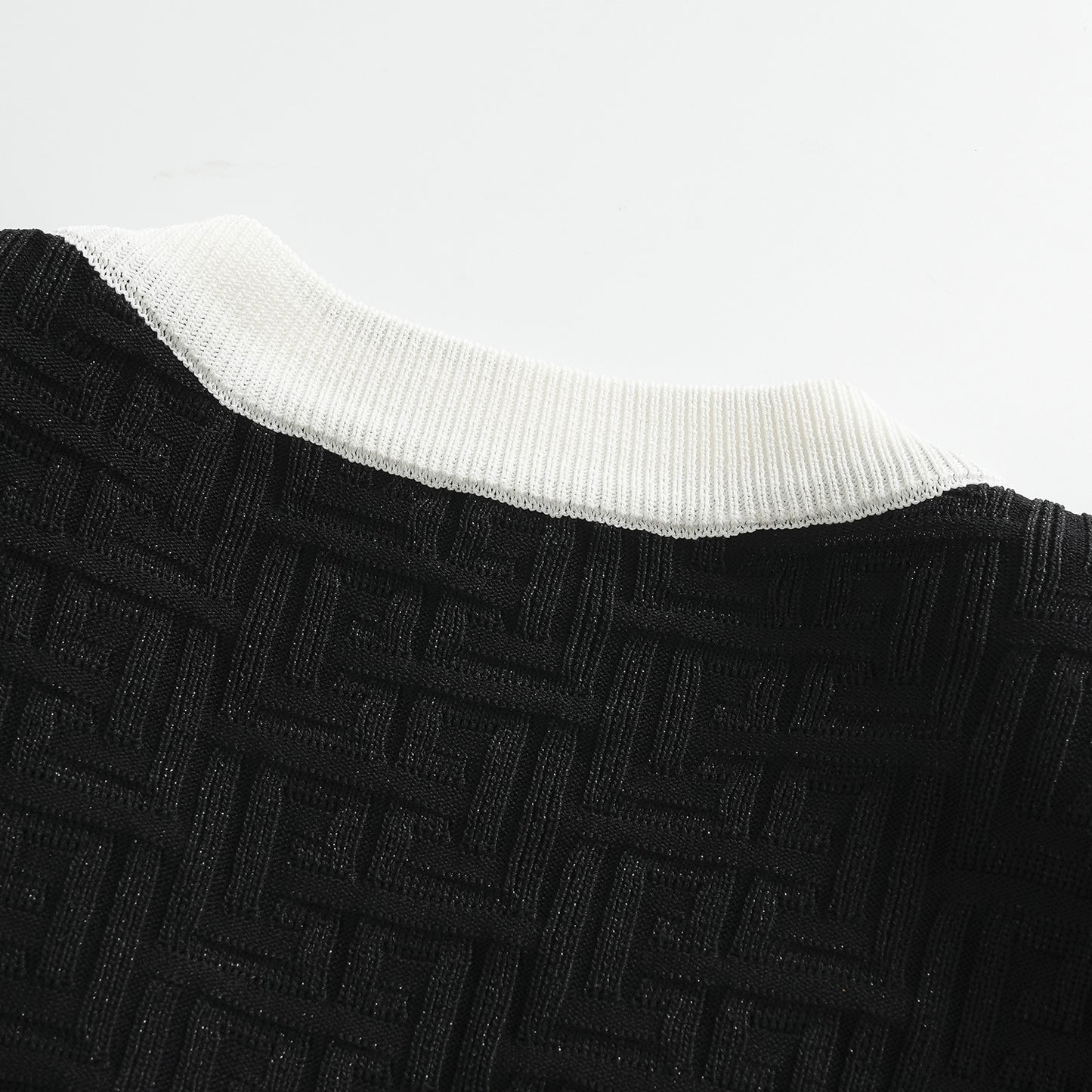 25ss Early autumn color-blocking jacquard chanel-style knitted sweater