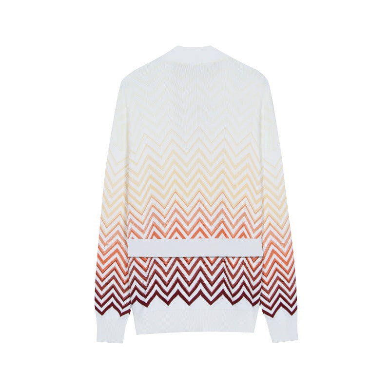25ss Elegant striped knitted cardigan for autumn and winter