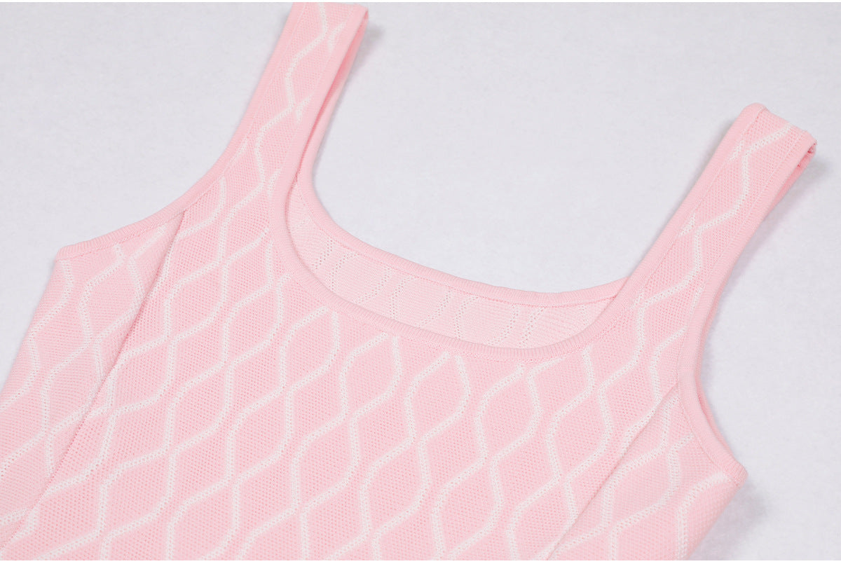 25ss Knitted A-line vest dress