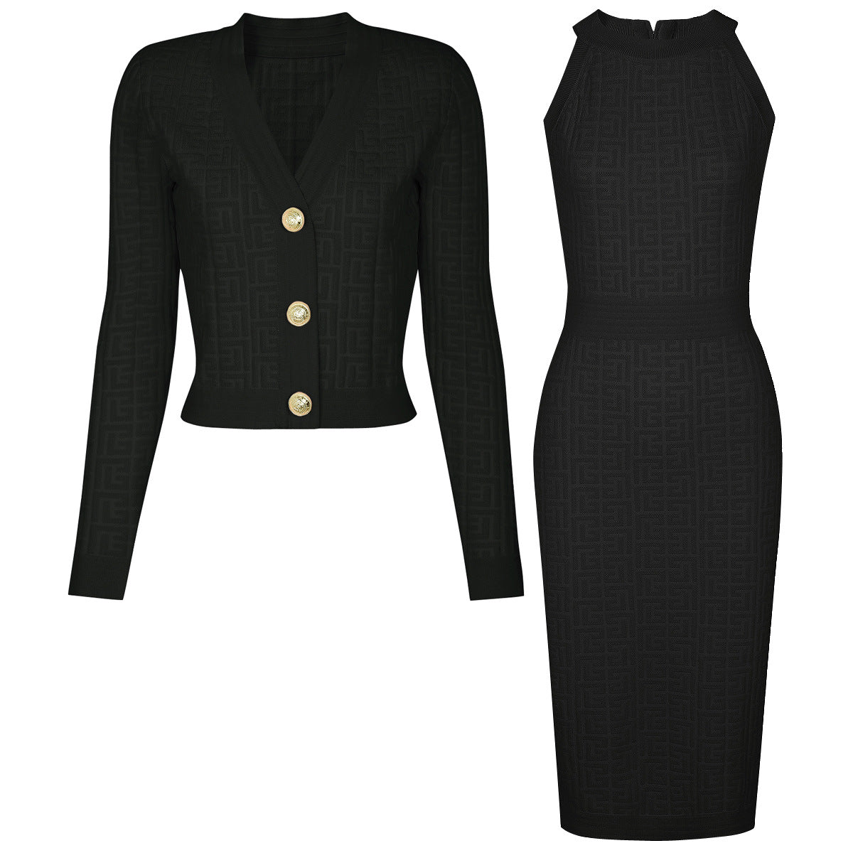 25ss Spring and Autumn fashion knitted top dress set