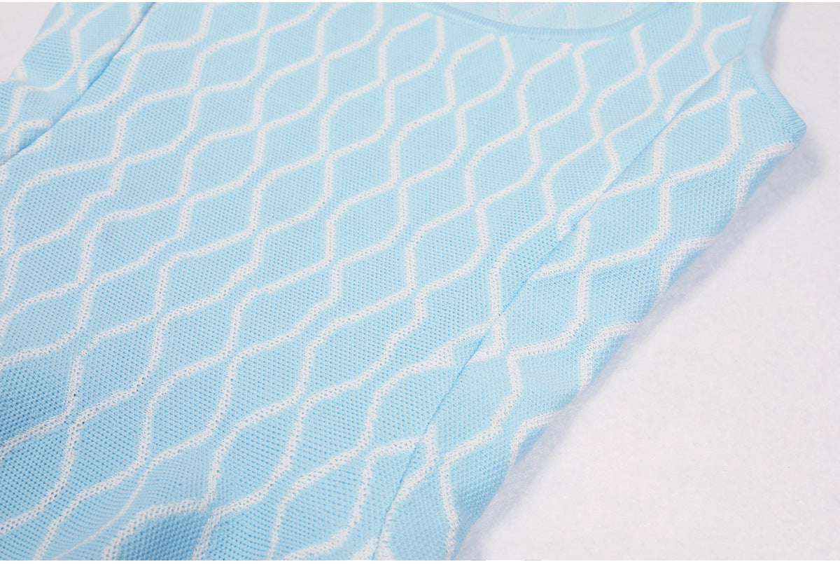 25ss Knitted A-line vest dress