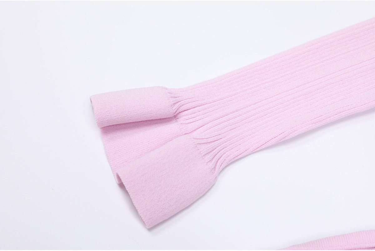 25ss Autumn one-shoulder knitted dress with a one-shoulder collar