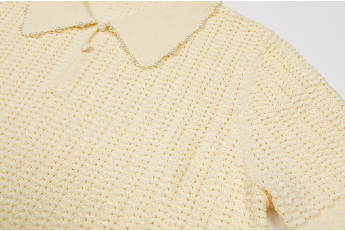 25ss Fashionable and classic T-shirt knitted sweater set skirt