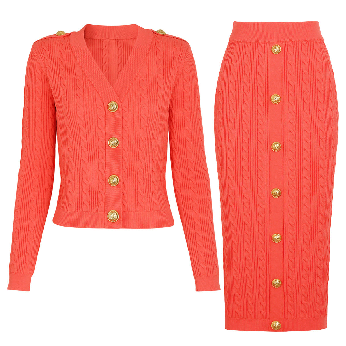 25ss Spring and Autumn fashion knitted sweater set skirt