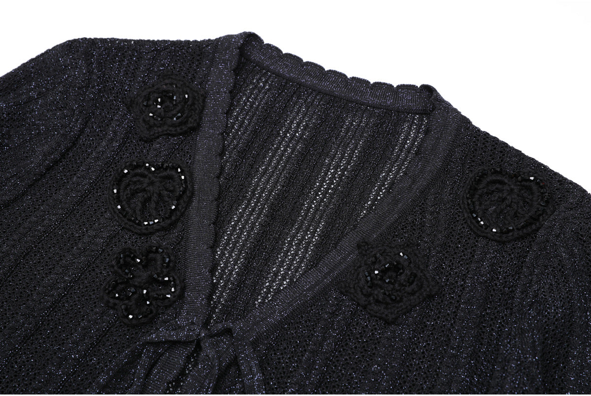 25ss Spring and Autumn Fashion knitted halter dress set