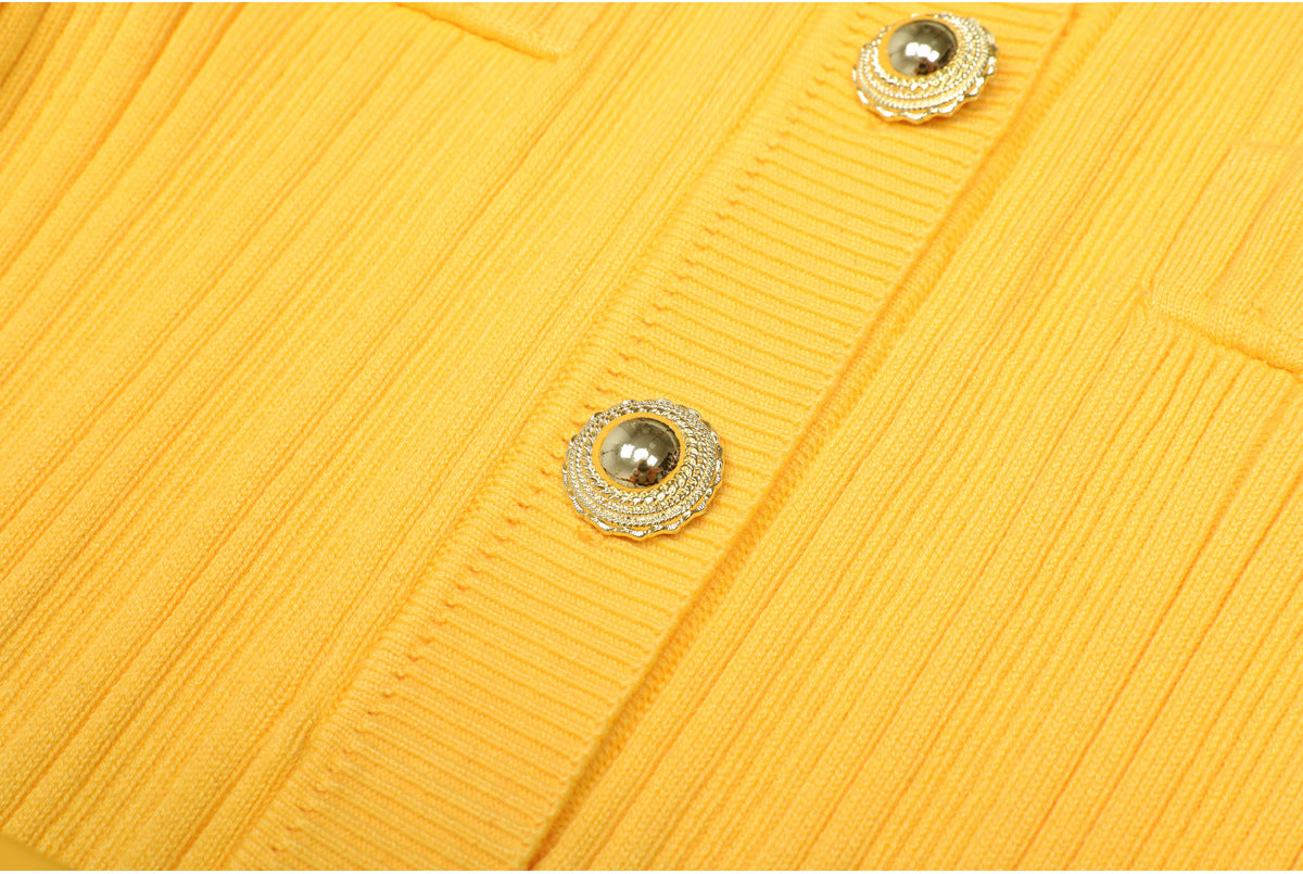 25ss Spring and Autumn belt-knit slimming short dress