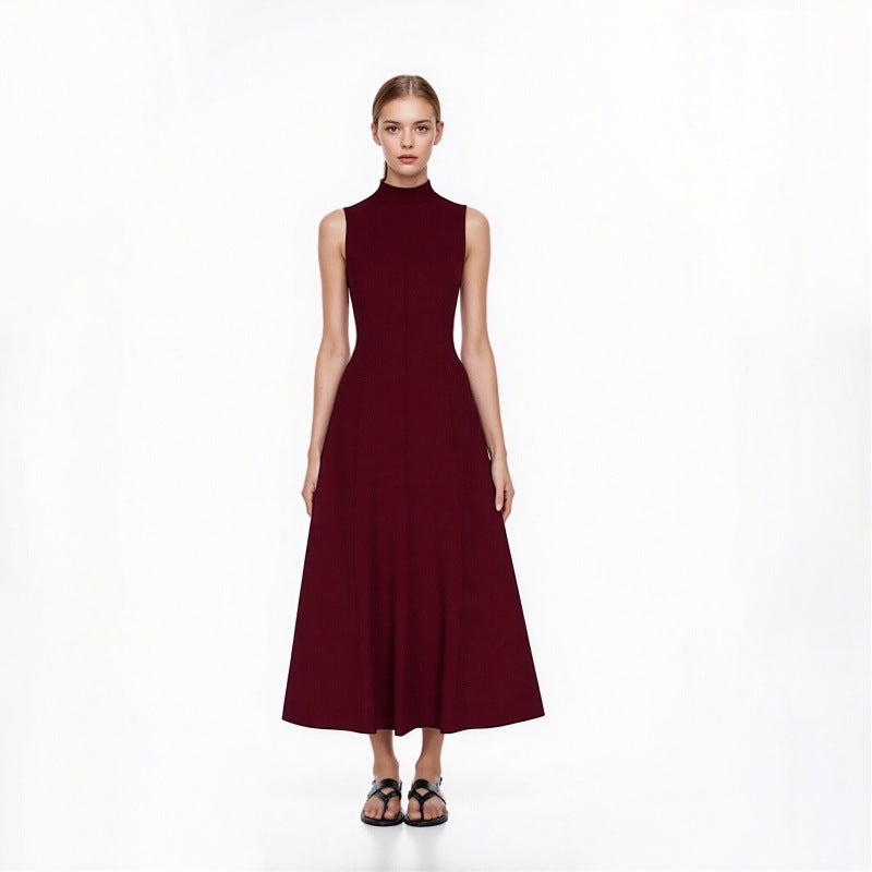 25ss Elegant sleeveless wool dress for ladies in autumn and winter