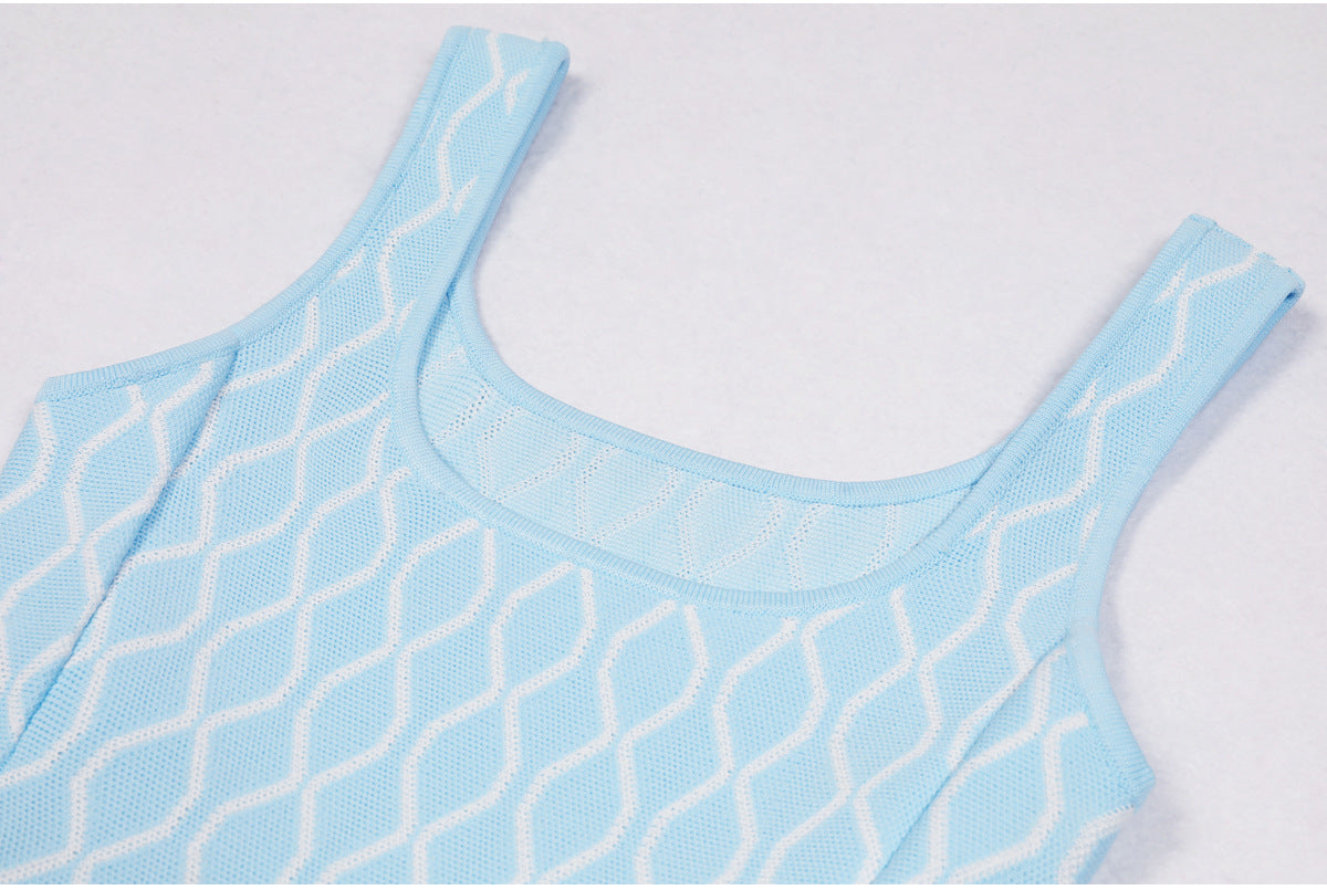 25ss Knitted A-line vest dress