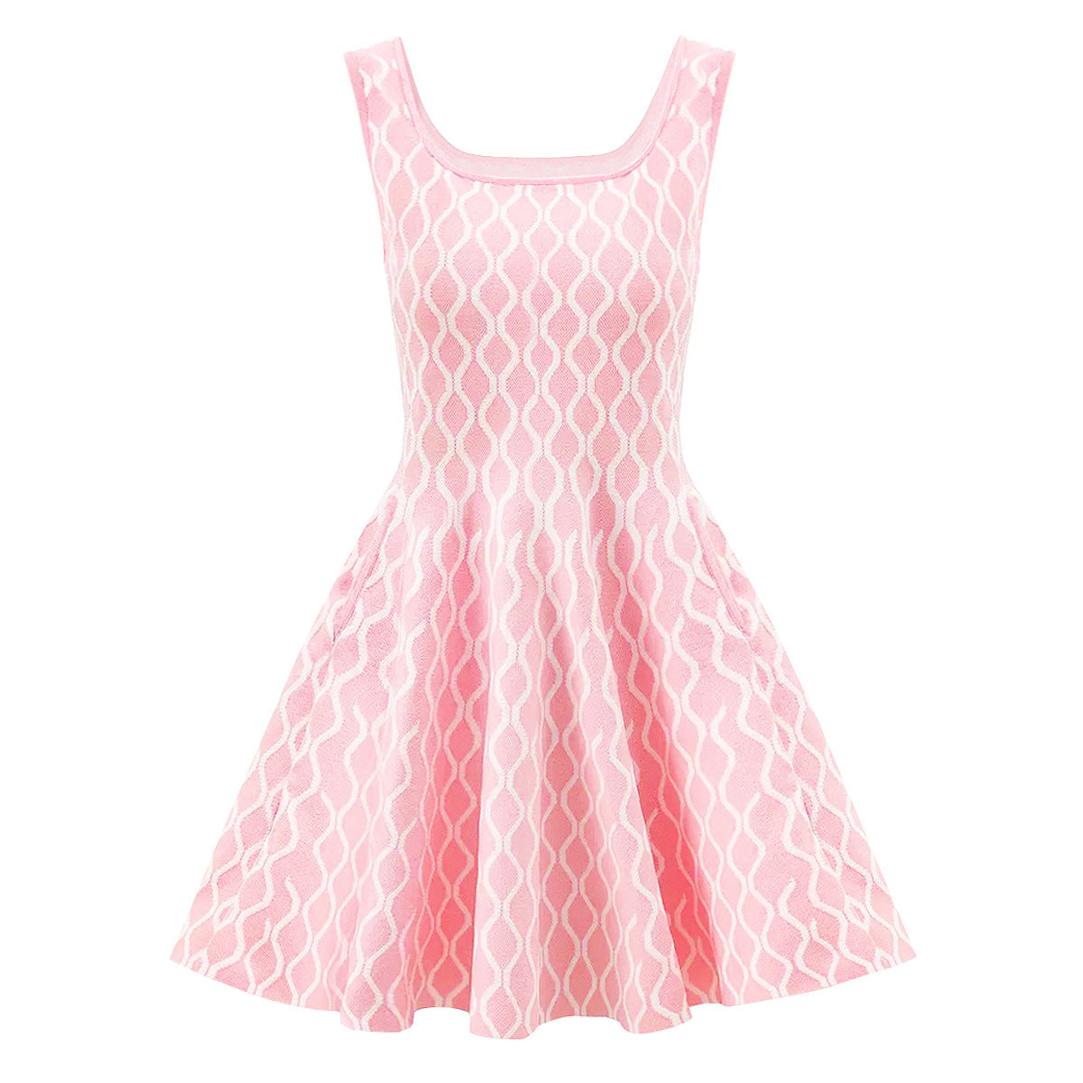 25ss Knitted A-line vest dress