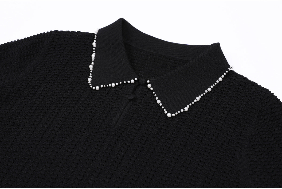 25ss Fashionable and classic T-shirt knitted sweater set skirt