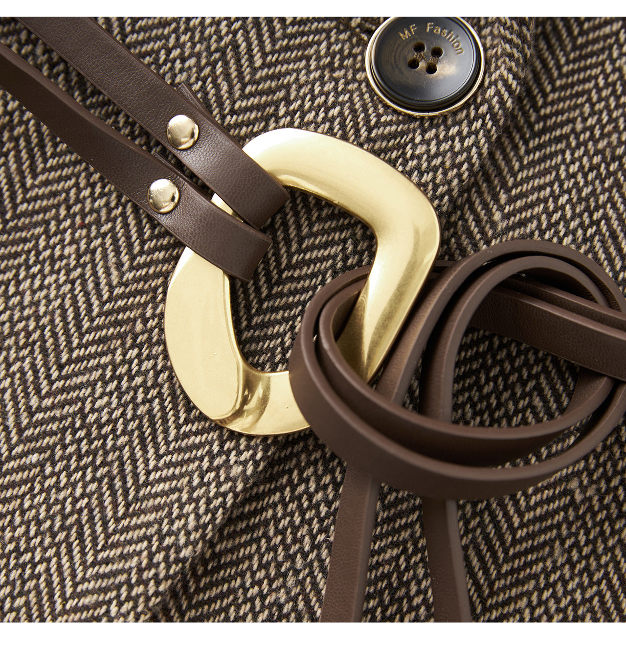 25ss A niche patchwork woolen three-piece set