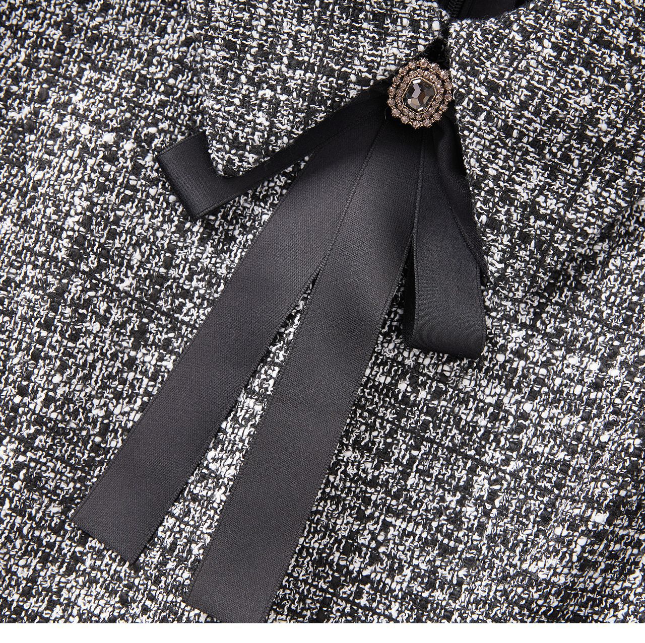 25ss Xiaoxiangqian gold style tweed fishtail dress