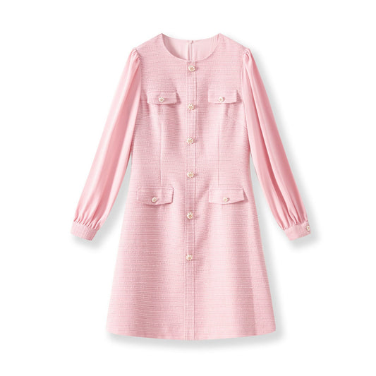 25ss Chanel style A-line tweed dress